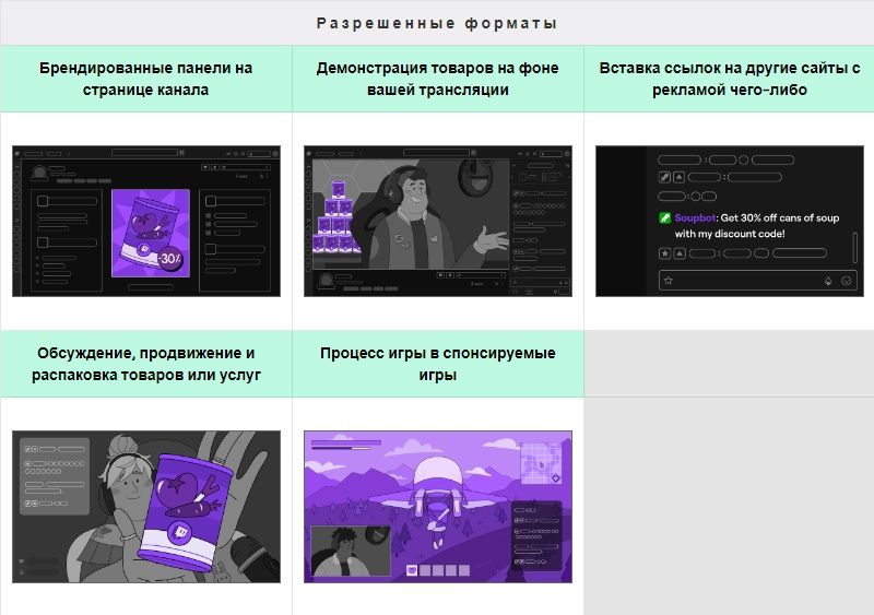 Разрешенная реклама на Twitch