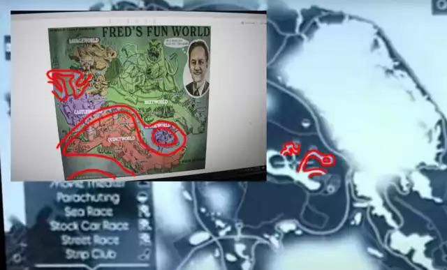 Fred&rsquo;s Fun World на карте GTA VI.
Источник: reddit