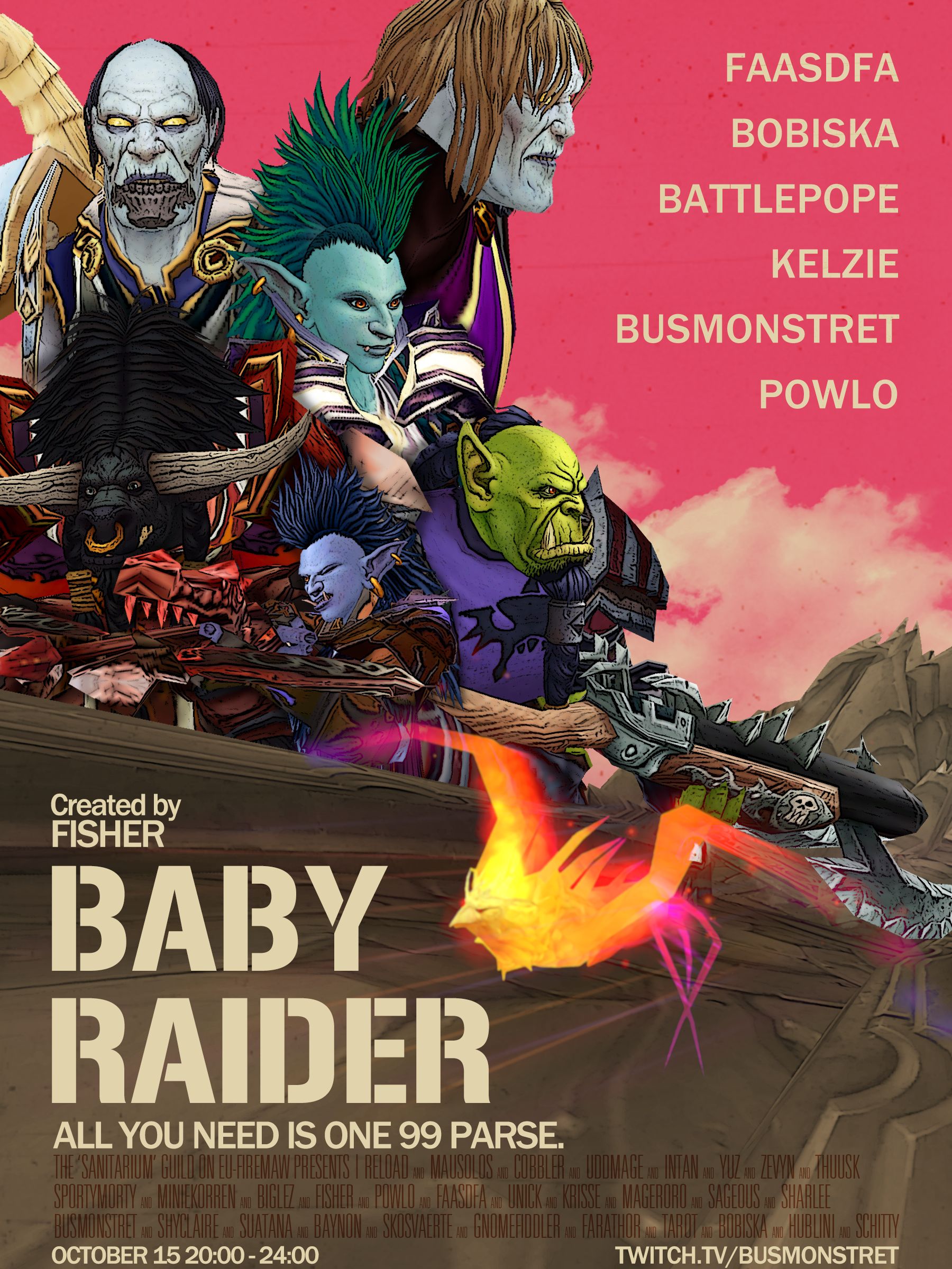 Пародия на постер фильма в World of Warcraft. &laquo;Малыш на драйве&raquo; / Baby Driver (2017). Источник: reddit