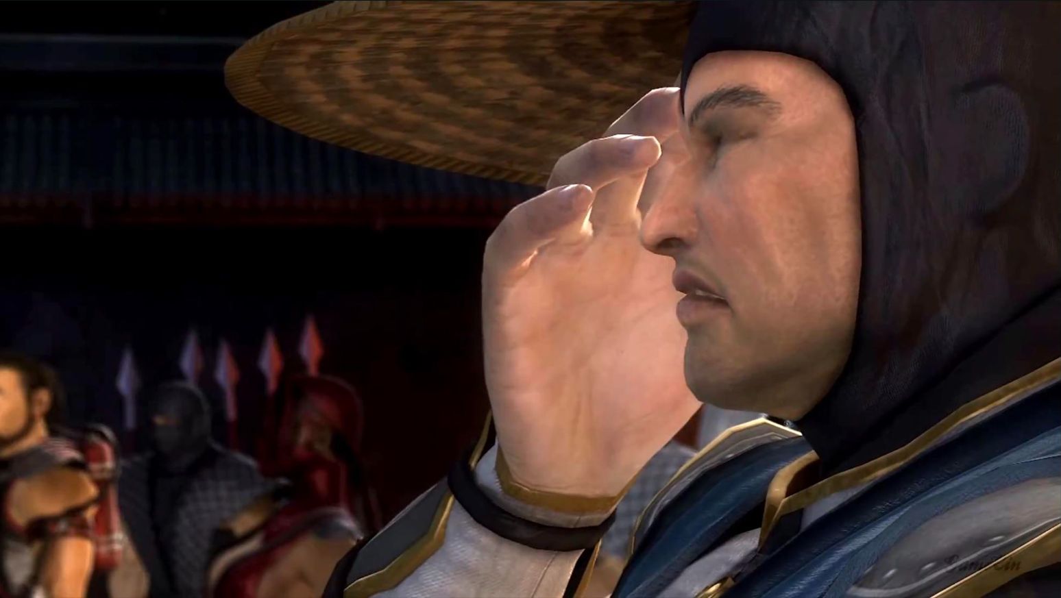 Рейден видит будущее. Скриншот из Mortal Kombat (2011)