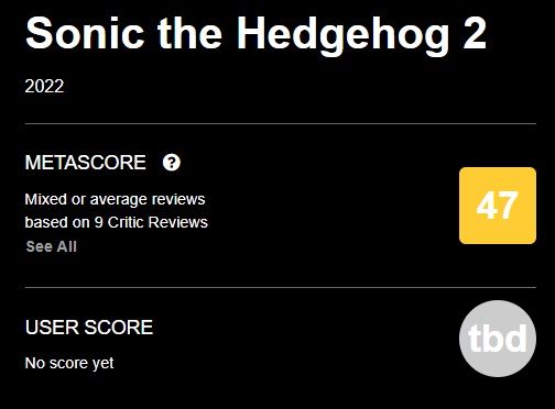  &laquo;Соник 2 в кино&raquo; | Источник: Metacritic