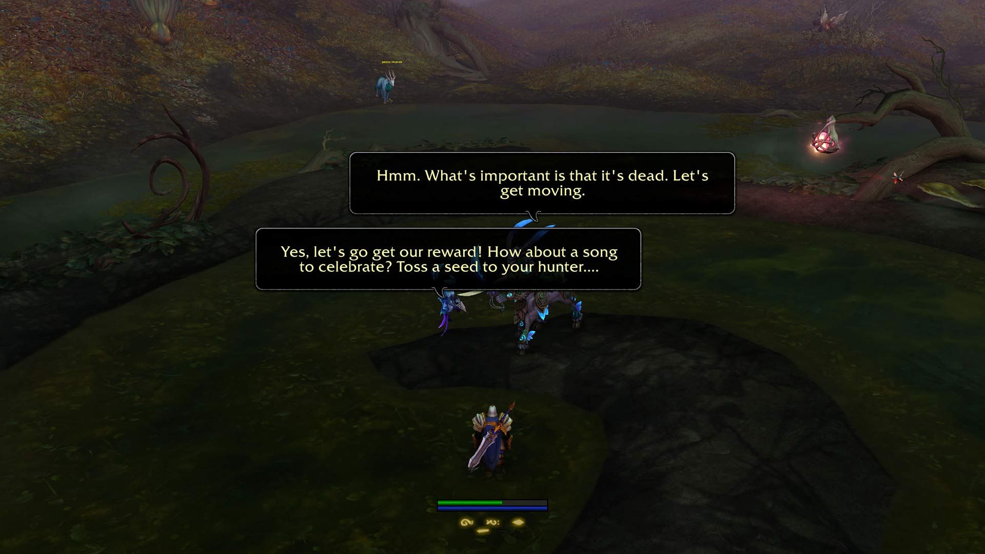 Отсылка к надоедливой песне Лютика в World of Warcraft