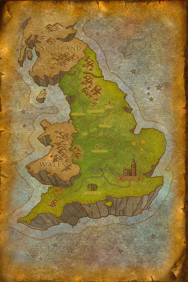 Карты реальных мест в духе World of Warcraft. Автор: Sp_o_o_n. Источник: reddit