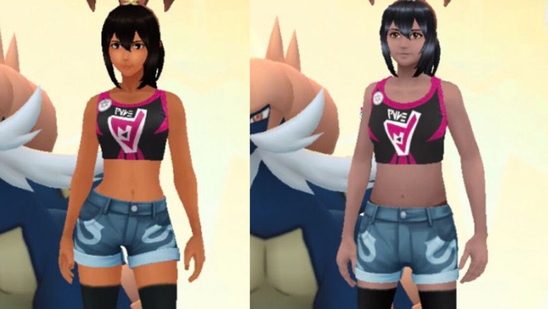 Аватары до и после изменений в Pokémon GO