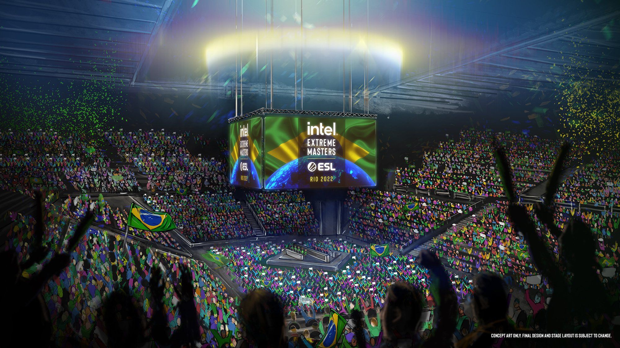 Концепт сцены и зрительских мест на Олимпийской арене Рио. Источник: ESL
