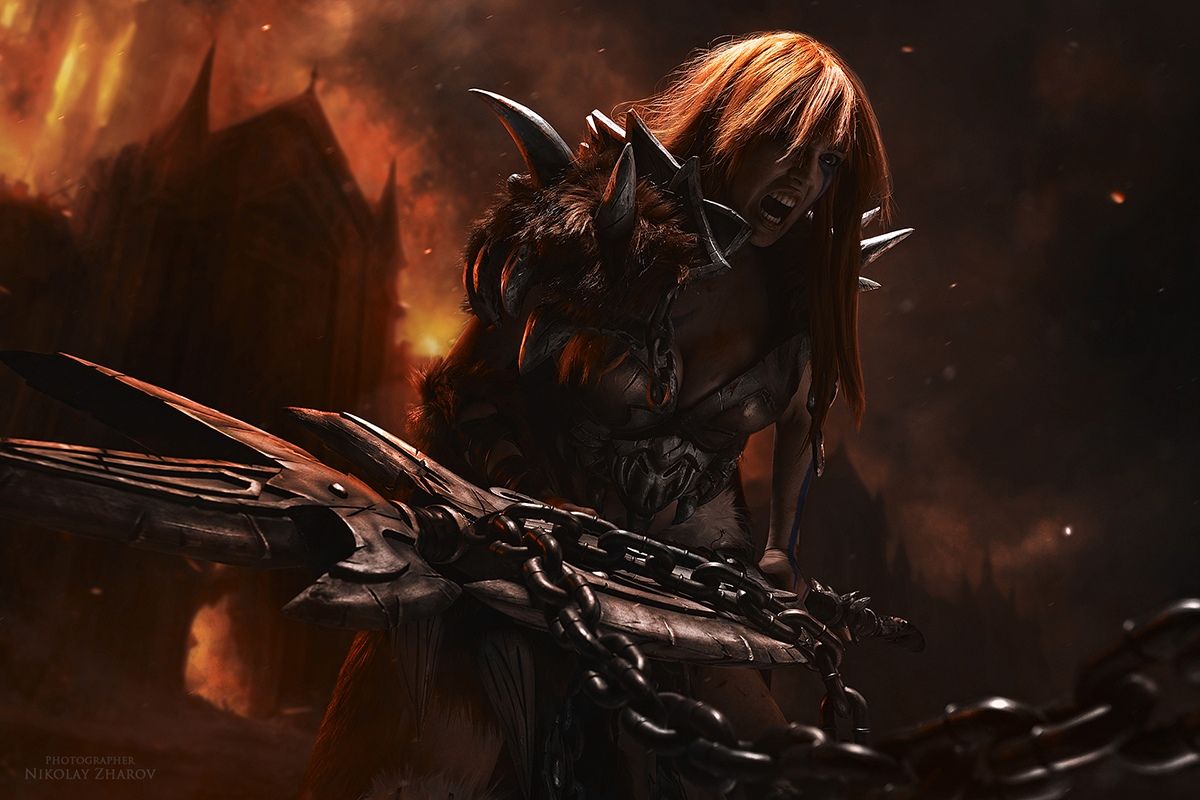 Barbarian. Diablo III. Косплеер: Катя Смирнова. Фотограф: Николай Жаров. Источник: vk.com/nikolay_photogroup