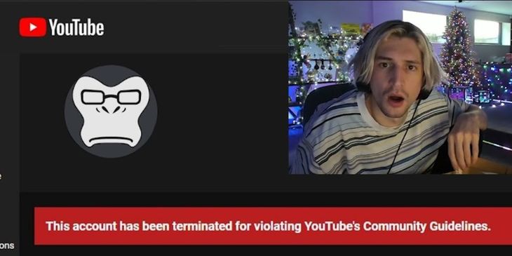 YouTube заблокировал канал xQc