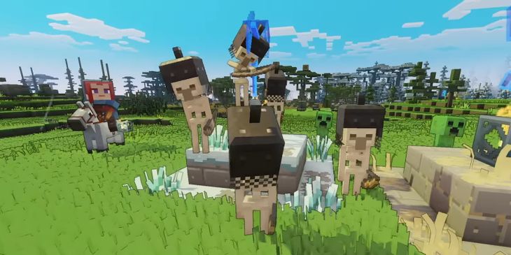 Зомби в панамах и кавалерия из големов — авторы стратегии Minecraft Legends показали дизайн персонажей