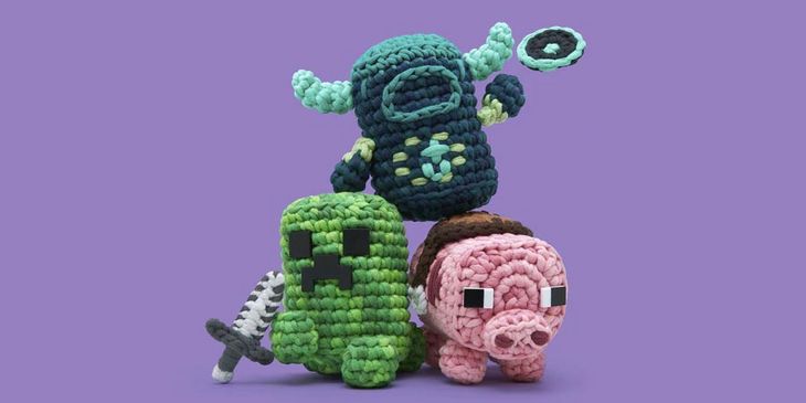 Mojang представила набор для вязания крючком в тематике Minecraft