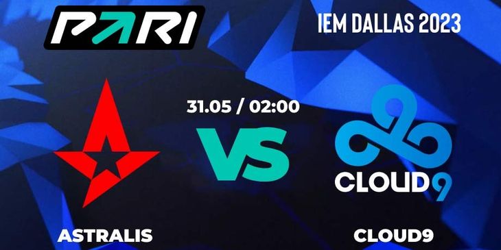 Клиент PARI поставил ₽100 тыс. на победу Cloud9 над Astralis на IEM Dallas 2023