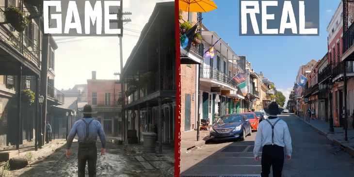 Блогер показал локации из Red Dead Redemption 2 в реальной жизни