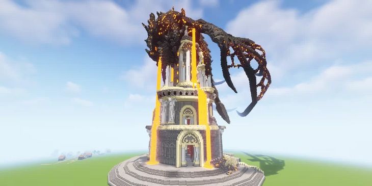 В Minecraft появился огромный Смертокрыл, восседающий на вершине Храма Драконьего Покоя