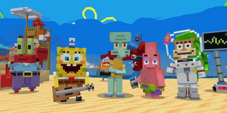 Губка Боб, Сквидвард и Патрик стали героями нового DLC для Minecraft
