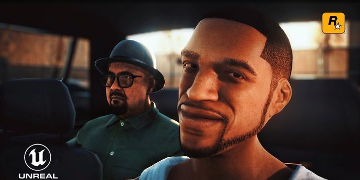 Cиджей и его друзья в максимальном качестве — сцена с заказом Биг Смоука из GTA: San Andreas на движке Unreal Engine 5