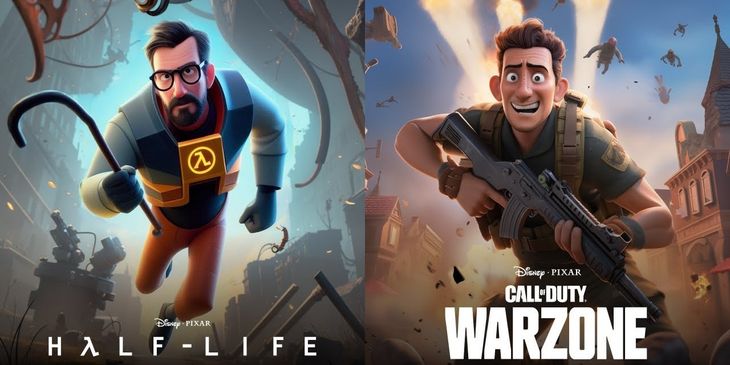 Нейросеть нарисовала постеры «Ведьмака», Half-Life и других видеоигр в стиле Pixar
